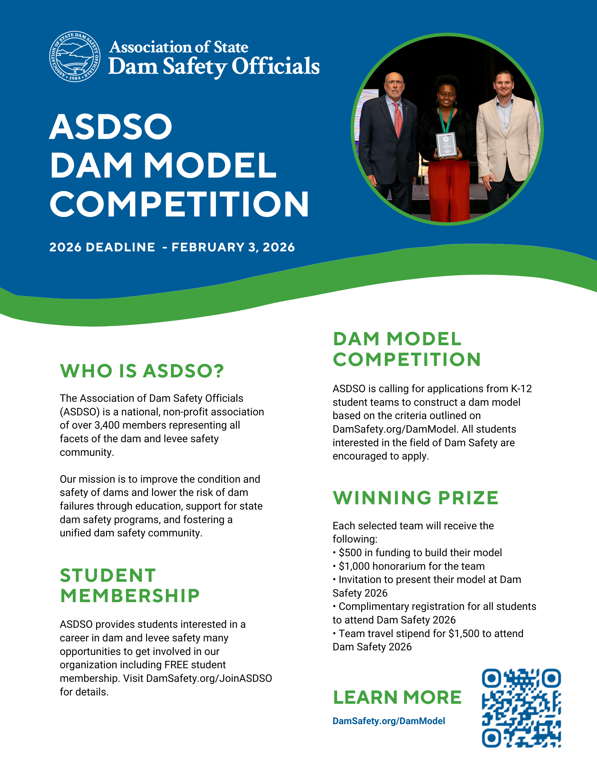 ASDSO Dam Model Competition Flyer